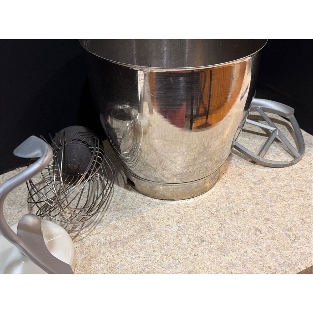 Kenwood Chef Stainless Steel Mixer Bowl PT 15000 Made in England + 3 attachments